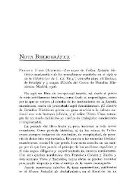 Portada:Nota bibliográfica / Juan de M. Carriazo