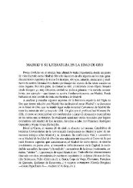 Madrid y su literatura en la Edad de Oro /  J.M.R. | Biblioteca Virtual Miguel de Cervantes