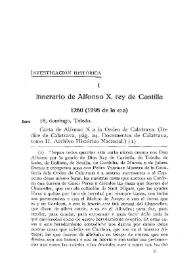 Itinerario de Alfonso X, rey de Castilla. [1260-1262] [5] | Biblioteca Virtual Miguel de Cervantes