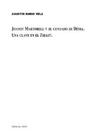 Joanot Martorell y el condado de Dénia. Una clave en el "Tirant" | Biblioteca Virtual Miguel de Cervantes