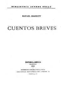 Cuentos breves / Rafael Barrett | Biblioteca Virtual Miguel de Cervantes