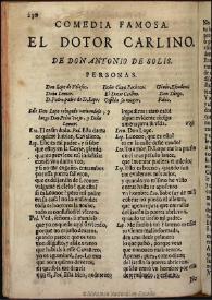 El doctor Carlino [1681] / [Antonio de Solís] | Biblioteca Virtual Miguel de Cervantes