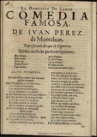 La donzella de labor / de Iuan Perez de Montaluan | Biblioteca Virtual Miguel de Cervantes