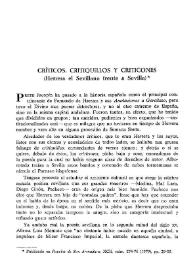 Críticos, critiquillos y criticones (Herrera el Sevillano frente a Sevilla) / S. B. Vranich | Biblioteca Virtual Miguel de Cervantes