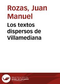 Los textos dispersos de Villamediana / Juan Manuel Rozas | Biblioteca Virtual Miguel de Cervantes