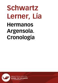 Hermanos Argensola. Cronología / Lía Schwart e Isabel Pérez Cuenca | Biblioteca Virtual Miguel de Cervantes