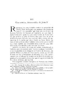 Una crónica, desconocida, de Juan II / Saturnino Rivera Manescau | Biblioteca Virtual Miguel de Cervantes