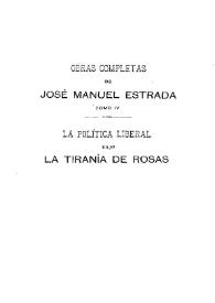 Obras completas de José Manuel Estrada. Tomo IV | Biblioteca Virtual Miguel de Cervantes