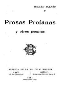 Más información sobre Prosas profanas y otros poemas / Rubén Darío