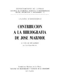 Contribución a la bibliografía de José Mármol / Liliana Giannangeli | Biblioteca Virtual Miguel de Cervantes