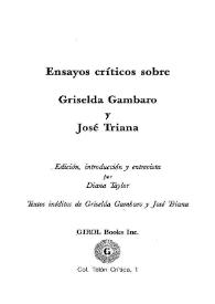 Ensayos críticos sobre José Triana / Diana Taylor (ed.) | Biblioteca Virtual Miguel de Cervantes