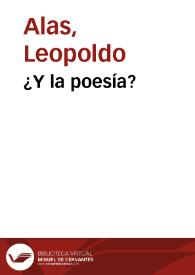 ¿Y la poesía? / Leopoldo Alas | Biblioteca Virtual Miguel de Cervantes