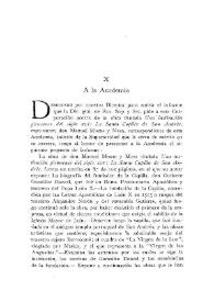 A la Academia / José Alemany | Biblioteca Virtual Miguel de Cervantes