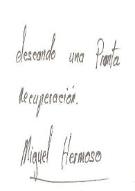 Carta de Miguel Hermoso a Francisco Rabal. Septiembre de 1983 | Biblioteca Virtual Miguel de Cervantes