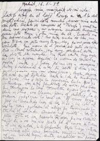 Carta de Francisco Rabal a Asunción Balaguer. Madrid, 16 de noviembre de 1949 | Biblioteca Virtual Miguel de Cervantes