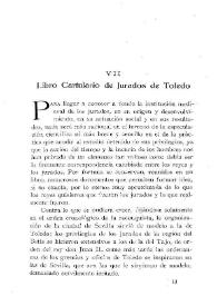 Libro Cartulario de Jurados de Toledo / Antonio Sierra Corella | Biblioteca Virtual Miguel de Cervantes