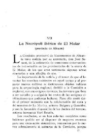 La necrópoli ibérica de El Molar (provincia de Alicante) / José Lafuente Vidal | Biblioteca Virtual Miguel de Cervantes
