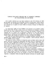 Capilla de Santa Eulalia de la Lloraza (Concejo de Villaviciosa de Asturias) / Luis Menéndez Pidal | Biblioteca Virtual Miguel de Cervantes