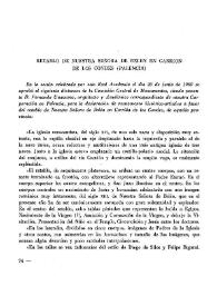 Retablo de Nuestra de Belén en Carrión de los Condes (Palencia) / Fernando Unamuno | Biblioteca Virtual Miguel de Cervantes
