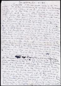 Carta de Francisco Rabal a Asunción Balaguer. Barcelona, 30 de abril de 1950 | Biblioteca Virtual Miguel de Cervantes