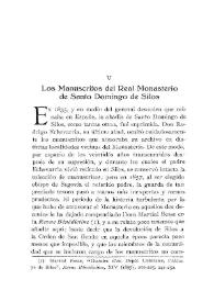 Los manuscritos del Real Monasterio de Santo Domingo de Silos / Walter Muir Whitehill, Jr. y Justo Pérez de Urbel | Biblioteca Virtual Miguel de Cervantes