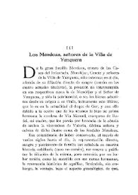 Los Mendoza, señores de la Villa de Yunquera / El Marqués de Rafal | Biblioteca Virtual Miguel de Cervantes
