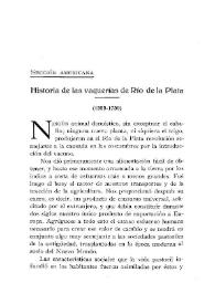Historia de las vaquerías de Río de la Plata (1555-1750) / Emilio A. Coni | Biblioteca Virtual Miguel de Cervantes