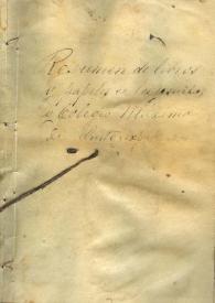 Resumen de libros y papeles de los jesuitas y Colegio Máximo de Quito, expatriados / Francisco Piñas | Biblioteca Virtual Miguel de Cervantes