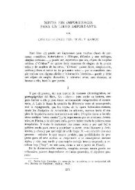 Notas sin importancia para un libro importante / por Carlos Alonso del Real y Ramos | Biblioteca Virtual Miguel de Cervantes