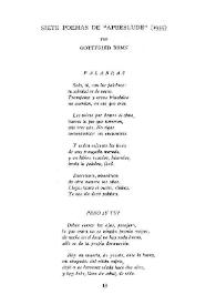 Siete poemas de "Apreslude" (1955) / por Gottfried Benn; (traducción de Juan Ferraté) | Biblioteca Virtual Miguel de Cervantes
