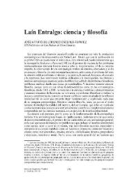 Laín Entralgo: ciencia y filosofía / José Arturo de Lorenzo-Cáceres Álvarez | Biblioteca Virtual Miguel de Cervantes