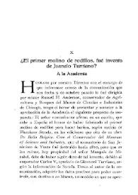¿El primer molino de rodillos, fue invento de Juanelo Turriano? / Luis Redonet | Biblioteca Virtual Miguel de Cervantes