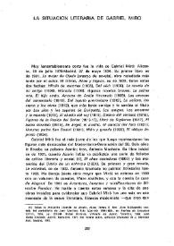 La situación literaria de Gabriel Miró / Rafael Ferreres | Biblioteca Virtual Miguel de Cervantes