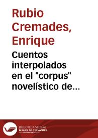 Cuentos interpolados en el "corpus" novelístico de Gabriel Miró / Enrique Rubio Cremades | Biblioteca Virtual Miguel de Cervantes