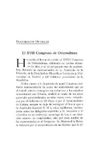 El XVIII Congreso de Orientalistas / Á. González Palencia | Biblioteca Virtual Miguel de Cervantes