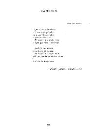 Canción / María Josefa Canellada | Biblioteca Virtual Miguel de Cervantes