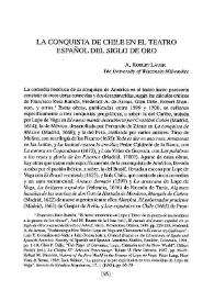 La conquista de Chile en el teatro español del Siglo de Oro / A. Robert Lauer | Biblioteca Virtual Miguel de Cervantes