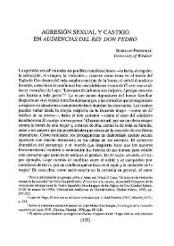 Agresión sexual y castigo en "Audiencias del rey don Pedro" / Berislav Primorac | Biblioteca Virtual Miguel de Cervantes