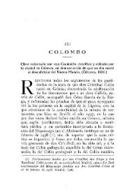 Colombo | Biblioteca Virtual Miguel de Cervantes