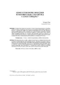 Conflictos entre derechos fundamentales. Una crítica a Luigi Ferrajoli / Giorgio Pino | Biblioteca Virtual Miguel de Cervantes