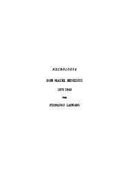 Necrología de Don Manuel Benedito (1875-1963) / por Fernando Labrada | Biblioteca Virtual Miguel de Cervantes