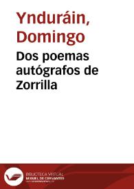Dos poemas autógrafos de Zorrilla | Biblioteca Virtual Miguel de Cervantes