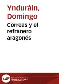 Correas y el refranero aragonés | Biblioteca Virtual Miguel de Cervantes