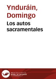 Los autos sacramentales | Biblioteca Virtual Miguel de Cervantes