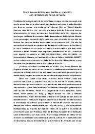 Para la Hoguera del Polígono de San Blas, en el año 2011 (Año Internacional Rafael Altamira) / Pilar Altamira | Biblioteca Virtual Miguel de Cervantes