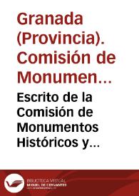 Escrito de la Comisión de Monumentos Históricos y Artísticos de Granada al Sr. Ministro de Fomento, de fecha 9 de Diciembre de 1869 | Biblioteca Virtual Miguel de Cervantes