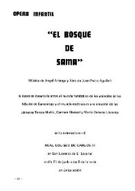 Ópera infantil "El bosque de Sama" / (Música de Ángel Arteaga y libro de Juan-Pedro Aguilar) | Biblioteca Virtual Miguel de Cervantes
