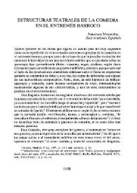 Estructuras teatrales de la comedia en el entremés barroco / Abraham Madroñal | Biblioteca Virtual Miguel de Cervantes