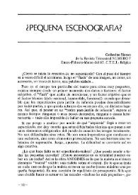 ¿Pequeña escenografía? / Catherine Simon | Biblioteca Virtual Miguel de Cervantes