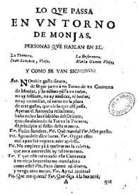 Lo que passa en vn torno de monjas | Biblioteca Virtual Miguel de Cervantes